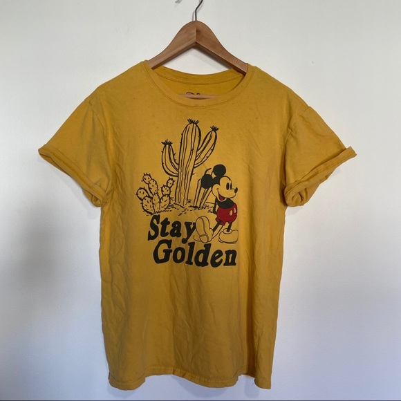 Disney Stay Golden Yellow Tshirt Mickey 